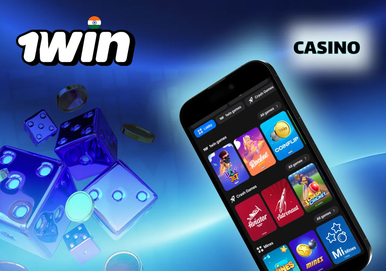 1win casino section featuring popular slots and table games from top providers.